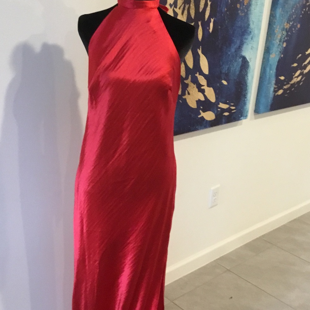 ASOS Red Backless Halter Dress
